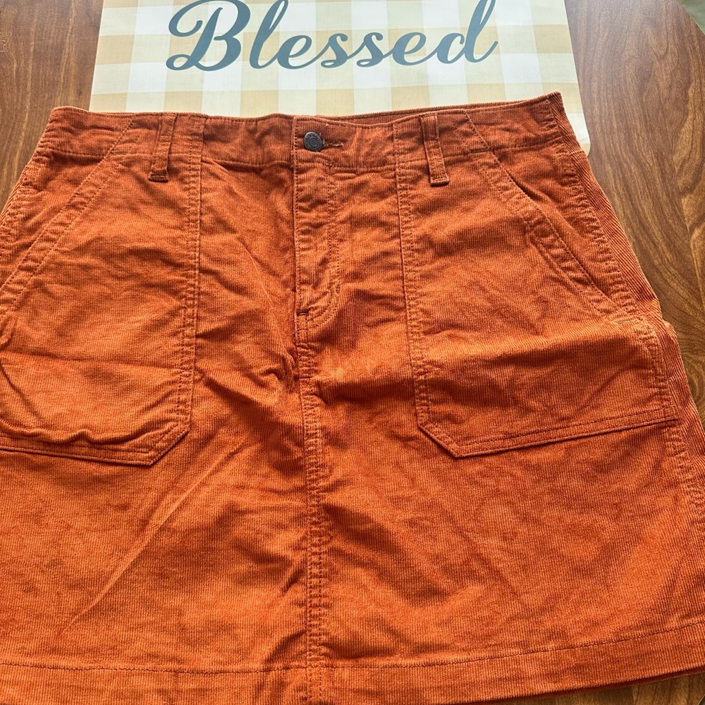 Orange Corduroy Skirt from Old Navy Size Large